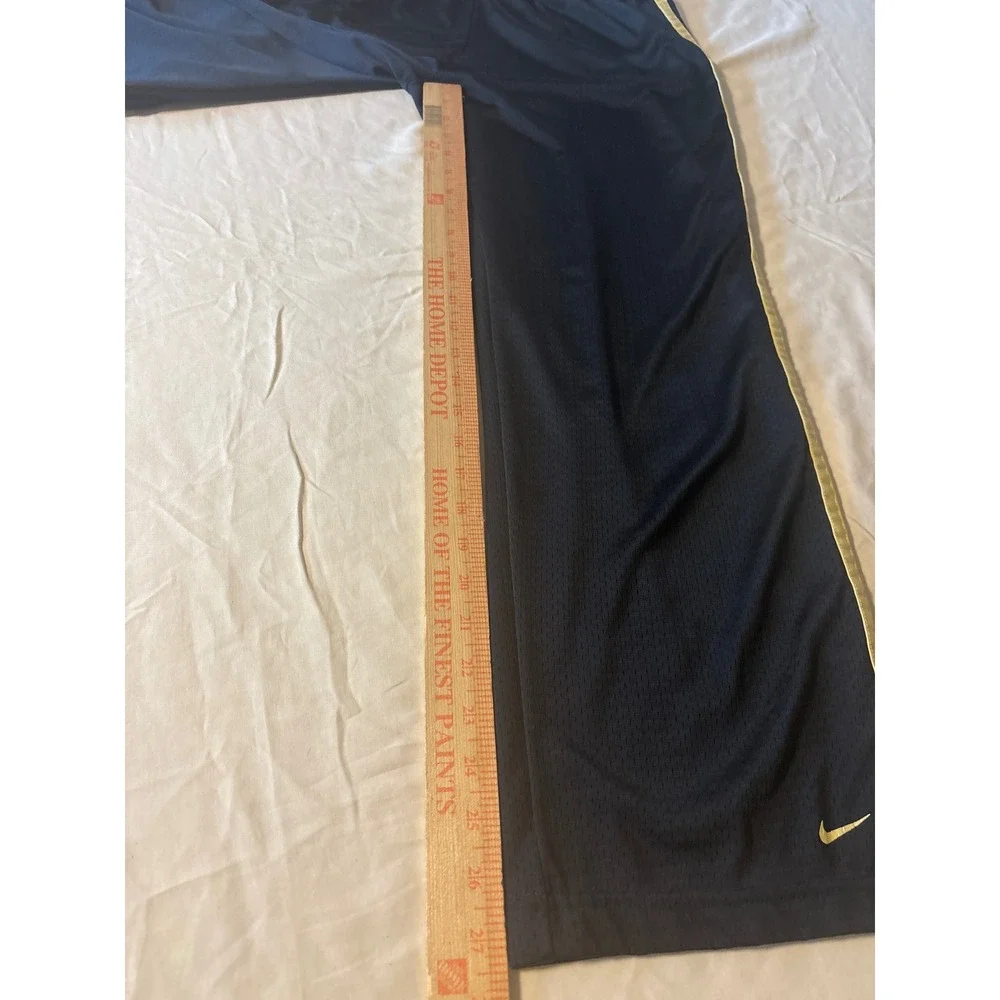 Nike Mesh Track Pants Boys M Navy Blue Excellent‎ Yellow Stripe Swoosh Athletic